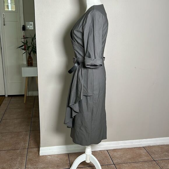 MUXXN V-Neck Belt Waist Formal Pencil Dress - Picture 4 of 12